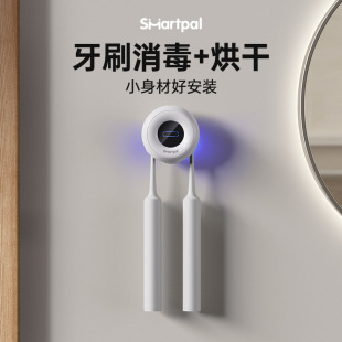 Toothbrush Sterilizer Smart Ultraviolet Sterilization Drying Mouthwash Cup Storage Shelf Punch-Free Wall Hanging