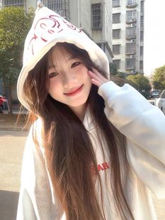 Li Wang's American-style High-grade Flame Letter Embroidered Hoodie Women's New Couple Loose Hoodie Ins Trendy