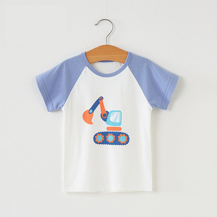 Girls' Short-sleeved T-shirt Summer 2024 New Boys' Top Children's Clothing Summer Baby Children's Base Shirt Clothes