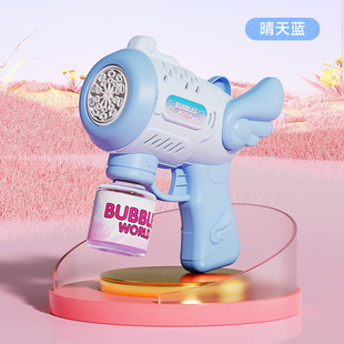 New 10 Hole Bubble Machine Toy Angel Bubble Gun Electric Automatic Gatling Bubble Blowing Children's Toy