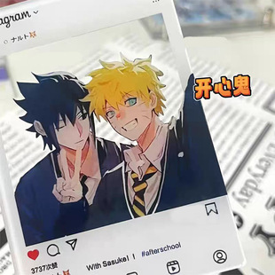 Naruto through card animation surrounding Naruto Sasuke photo high-value travel photo props acrylic ornaments