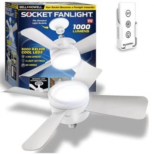 Cross-border small fan light removable fan leaf household simple with remote control 4 leaf fan light adjustable color wholesale