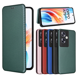 Для OPPO A79 5G чехол для телефона из углеродного волокна Защитный чехол карта Магнитная Пряжка Чехол Флип деловой кожаный чехол
