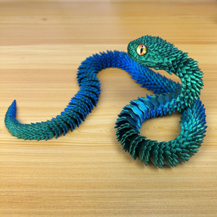 Трансграничный 3d Print Змеиный сустав может быть активная гадюка ручной орнамента модели животных светящийся детский подарок на день рождения