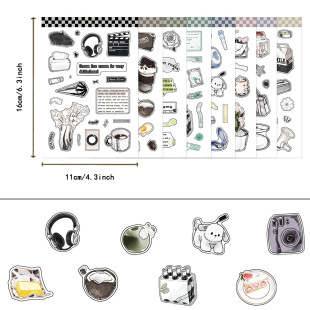 8 sheets/set of ins wind waiting for weekend creative stickers to decorate ipad scrapbook computer personalized graffiti stickers