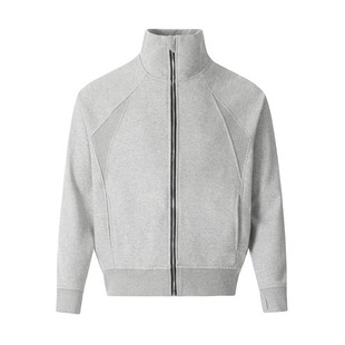 Spring and Autumn American Style High Street Stitching Collar Sweatshirt Men's and Women's Zipper Cardigan Jacket Niche Casual All-match Jacket Couple
