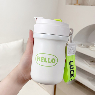 Simple 316 Stainless Steel Insulation Coffee Cup Large Capacity Student Children's Suction Cup with Tea Leak Portable Double Drinking Cup