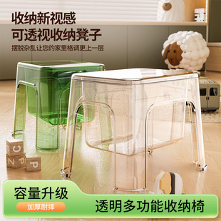 New thickened PET storage stool living room small bench home chair children storage stool simple plastic stool 6