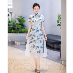 Ethnic Style Cut Flower Long Ao Dai 2025 Spring and Summer New Fashion Improved New Chinese Style Daily Wear All-match Ao Dai