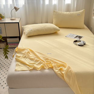 2025 New Cloud-Like Jacquard Double-Layer Yarn Single Bed Sheet Home Bedding Soft and Comfortable Solid Color Simple Versatile Bedspread