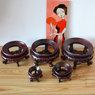 Solid Wood Natural Gourd Base Ornaments Walnut Crystal Ball Gourd Holder Gourd Holder Stone Bracket Base Wen Play Wood