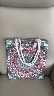 2024 New Cross-border Hot Devil's Eye Canvas Bag Handbag Shoulder Bag Large Capacity Beach Bag