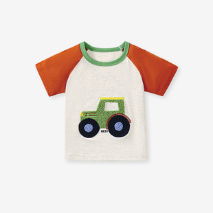 Little maven summer new children's top European and American cartoon boys T-shirt cross-border boys short sleeve wholesale