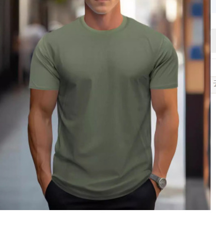 Cross-Border 180g Pure Color Men's Round Neck Short-Sleeved T-Shirt Fashion Regular Fit T-Shirt Blank Blank