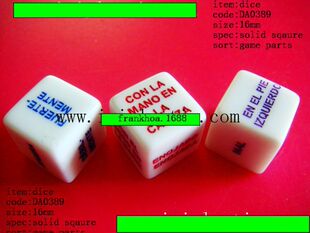 Factory supply English word dice poker dice engraved dice etched dice can be six sides can be different patterns