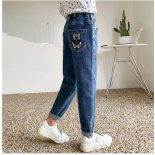New children's jeans factory wholesale stretch girls' trousers wholesale