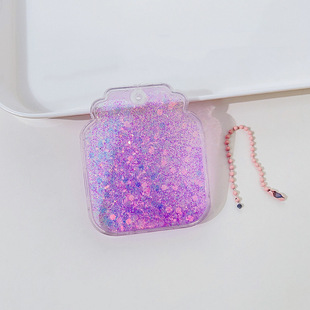 Creative oil-Entering special-shaped quicksand goo card brick goo card sticker journal Children girl handmade diy keychain pendant