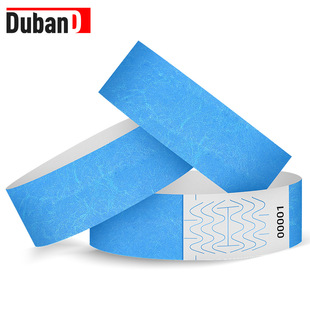Disposable wristband waterproof anti-counterfeiting DuPont paper wristband swimming pool playground paper tickets 19*250