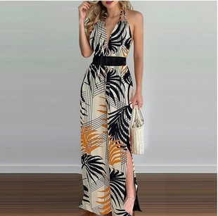 2023 Amazon AliExpress wish independent station digital printing colorful jumpsuit women's clothing