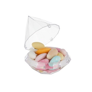 Food Grade Transparent Plastic Box Wedding Creative Diamond Candy Box with Lid DIY Internet Celebrant Snack Candy Small Box