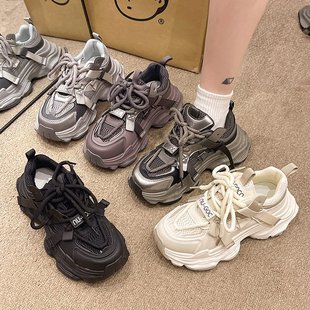 Net Celebrity Explosions Thick-soled Torre Shoes Women's Small Height 2024 New Early Autumn Songo Casual sneaker Lightweight