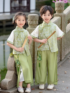 Children's June 1 costume boy's Hanfu little girl's Chinese style writing ceremony dance chorus Tang suit brother and sister's ancient costume