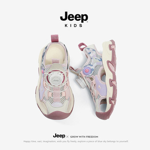Jeep Official Flagship Store Girls Shoes 2024 Summer New Baotou Sports Outdoor Sandals Breathable Running Shoes