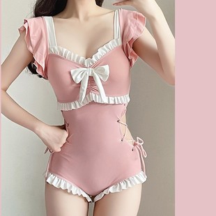 Сексуальный купальник Pure Desire, женский летний комбинированный плоский рогатый с оборками, горячий весенний консервативный студенческий купальный костюм для похудения