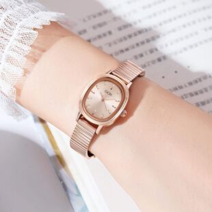 Goldie Oval Watch Ladies Bracelet Steel Band Simple Grade Simple Waterproof Small Dial Exquisite Quartz Women's Watch Wholesale