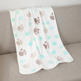 Cross-border Explosions Pet Blanket Dog Blanket Cat Blanket Super Soft Warm Flannel Pet Blanket Footprint Pet Blanket