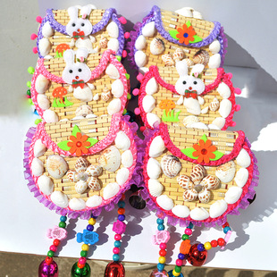 Round Shell Small Crossbody Bag Bamboo Bag Straw Girl's Seaside Special Hot Sale Scenic Area Memorial Tourism Crafts