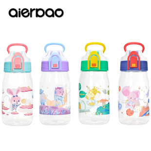 Portable cartoon tritan Cup high color value children's water Cup student men and women play lid direct drink plastic cup wholesale