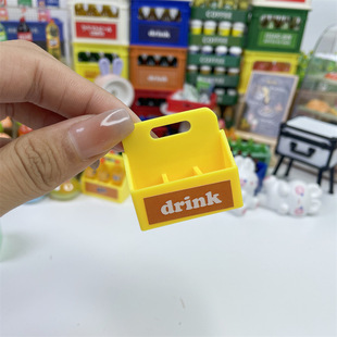 Doll House Mini Miniature Food Play Scene Supermarket Beverage Small Basket diy Play House Simulation Portable Basket Toy