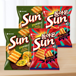 Korean Imported Orion Sun Corn Chips Garlic Spicy Flavor Helen's Potato Chips Puff Snack