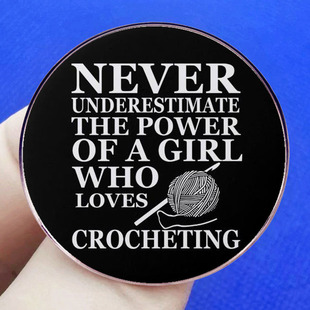 Don't Underestimate Like Knitted Girl Brooch Humor English Pin Badge Metal Alloy Badge