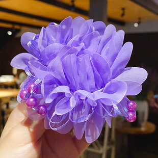 Children's Dance Hair Ornaments Headdress Flower Girls' Ball Head Coil Hair Ring Rubber Tendon Princess Flower Bud Flower Baby Girls' Headwear