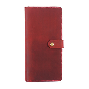 Cross-border Foreign Trade Crazy Horse Leather Men's Long Wallet Two-fold Cowhide Pure Top Layer Cowhide Wallet Vintage Wallet