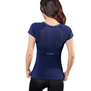 New Yoga Clothes Running Short-sleeved Sports Tight Fitness Clothes Women's Quick-drying Sweat-absorbent T-shirt Gym Top