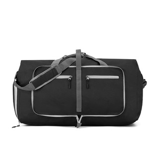 Unisex Foldable Casual Simple Travel Bag Large Capacity Luggage Bag Sleeve Handbag with Pull Rod with Shoe Bin