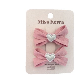 Sweet Flower Love Bow Children's Hairpin Pair Hairpin Side Clip Duckbill Clip