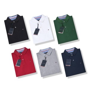 Tommy Tommy Color Color Polo Летняя новая модная рубашка для похудения бизнес повседневный отворот с короткими рукавами футболка Пол