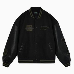Cross-border Men's American Vintage Letter Embroidered Baseball Suit Men's Spring and Autumn National Fashion Brand Casual Loose Jacket Coat