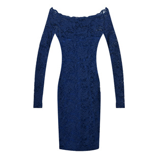 Early Spring Lace Pure Want dress Women's Long Sleeve Royal Sister Style Skirt Sexy Shoulder Waist Tight Hip Skirt