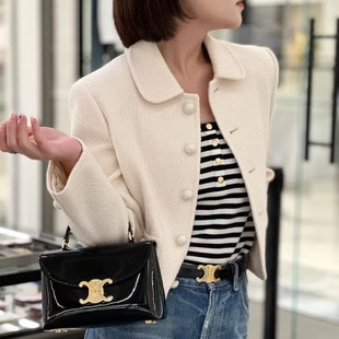 French Niche Design High-end Arc de Triomphe Patent Leather Handbag Women's 2025 New Bright Shoulder Crossbody Small Bag