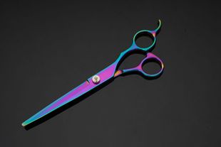Professional pet scissors beauty hair trimming scissors suit stainless steel straight scissors curved scissors tooth scissors thinning scissors dog hair scissors