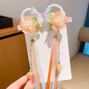 Hanfu головной убор женский детский старинный стиль с цветочными лентами