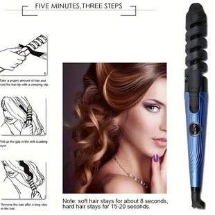 Cross-Border Spot Household Three-In-One Curling Iron Titanium Alloy Splint Hair Straightener Spiral Curling Iron Comb Set