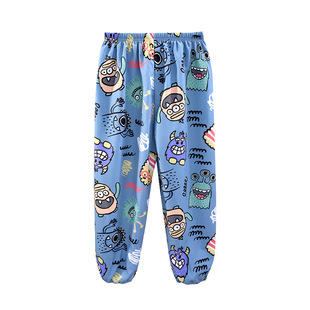 2024 Children's Cotton Silk Anti-mosquito Pants Summer New Parent-child Bloomers Boys and Girls Casual Pants Baby Sports Pants