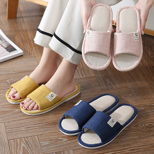 Slippers Women's Spring and Autumn Linen Indoor Cotton and Linen Home Household Four Seasons Couple Fabric Floor Mop Men's Summer Wholesale