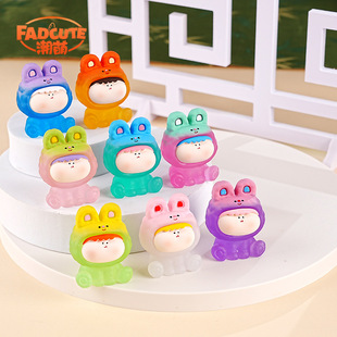 Oversized Luminous Gradient Hand-felt Paint Lilith Blind Box Trendy Play Resin Cute Doll Office Desktop Ornaments